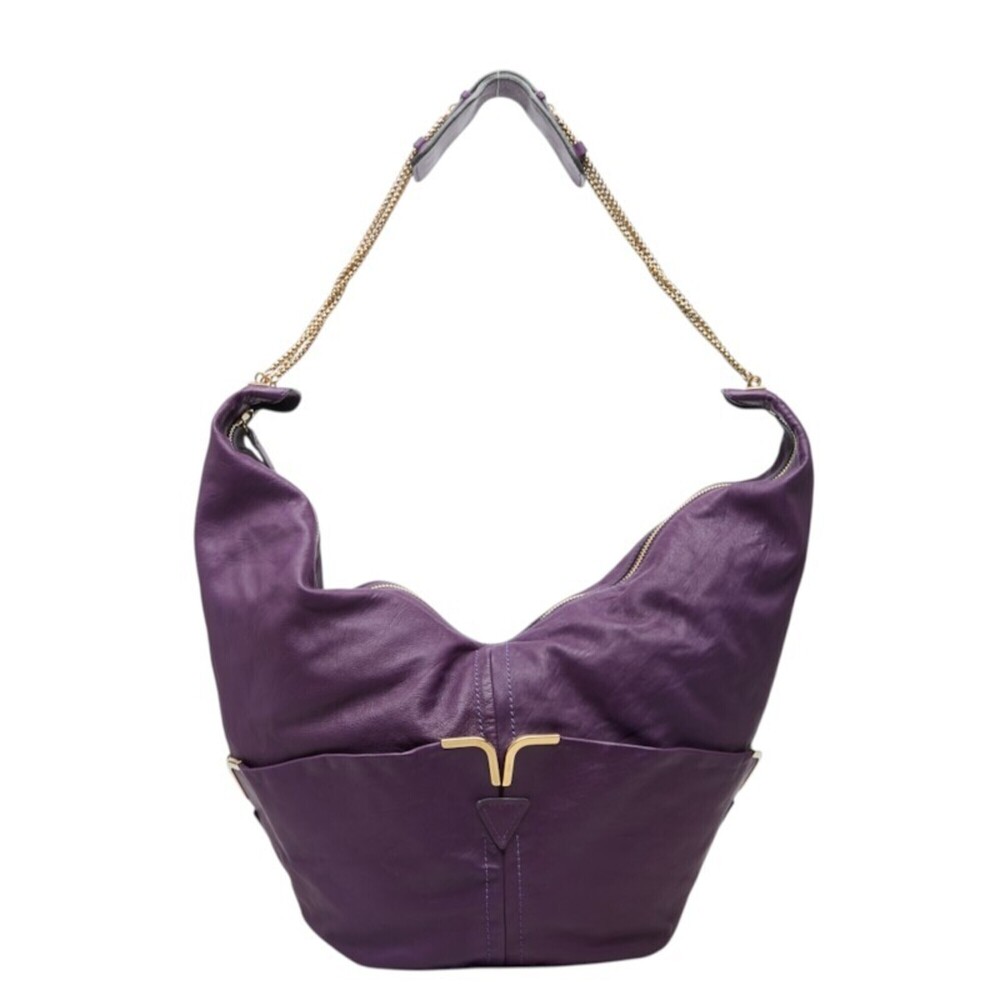 Chloé Chloe Milton Chain Shoulder Bag Hobo 8HS880-50 Purple Leather Women's
